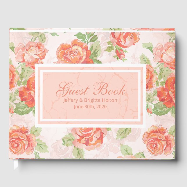Cuchara de melocotón floral y libro de visitas de  (Anverso)