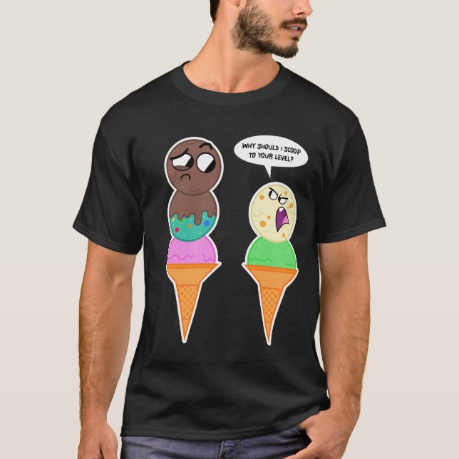 Cucharadas del helado de Mukpuddy - camiseta negra (Anverso)