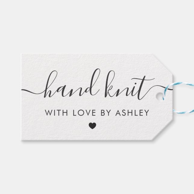 Cuchillo de mano con amor, etiqueta de regalo hech (Frente (Horizontal))
