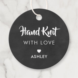 Cuchillo de mano con amor, etiqueta de regalo hech