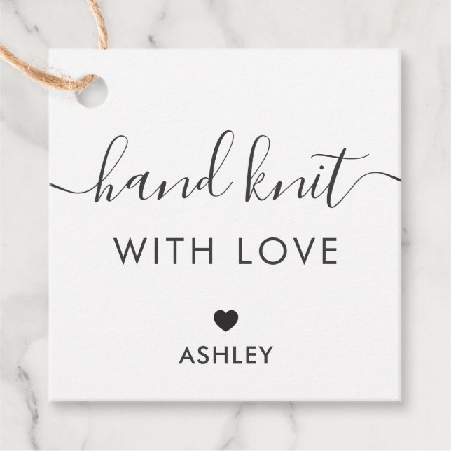 Cuchillo de mano con amor, etiqueta de regalo hech (Anverso)