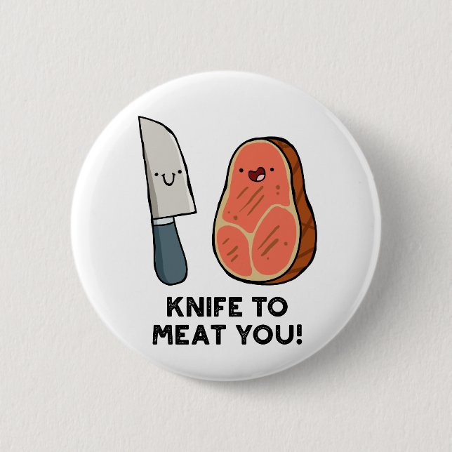 Cuchillo Para Carne Usted Steak Pin Botón Pun (Anverso)