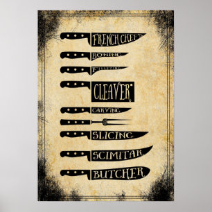 cuchillos posters de la tienda de carnicerías de é