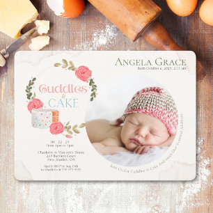 Cuddles & Cake Invitación para Conocer a Nuestro B