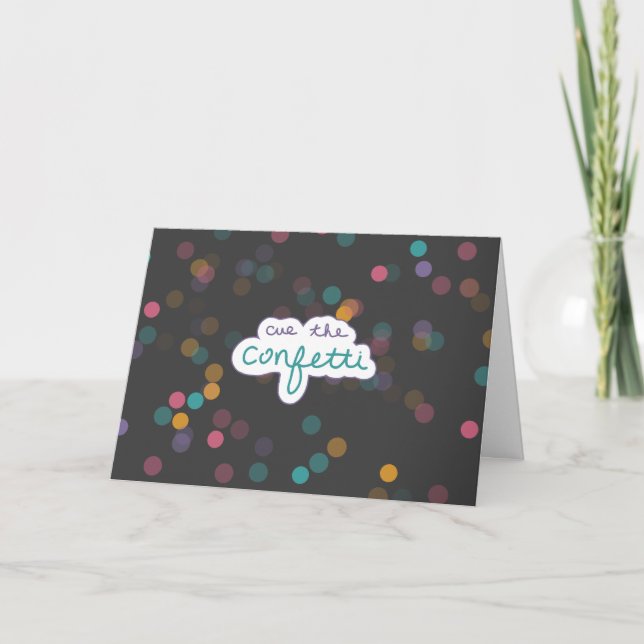 Cue La Tarjeta Confetti (Anverso)