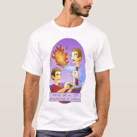 Cuelgue encendido, yo están tirando una camiseta