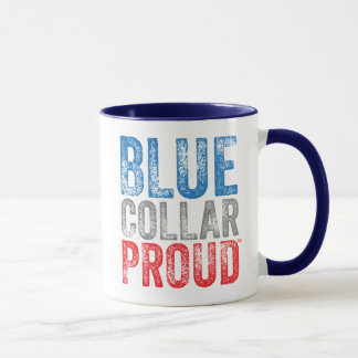 Cuello azul 11oz orgulloso. Taza de café de