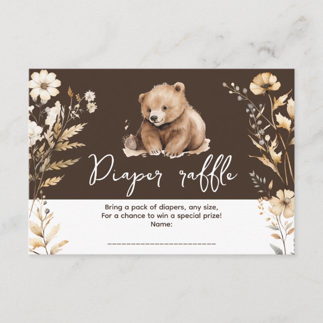 Cuello oso acuarela niño tarjeta de ducha de bebé (Anverso)