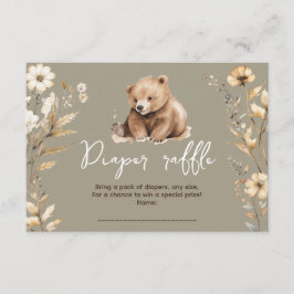 Cuello oso acuarela niño tarjeta de ducha de bebé