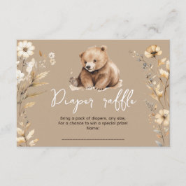 Cuello oso acuarela niño tarjeta de ducha de bebé