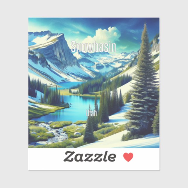 Cuenca de nieve Utah Pegatina de vinilo de 3 pulga (Hoja)