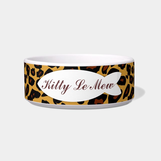 Cuenco a pescado de encargo del gatito del (Frente)