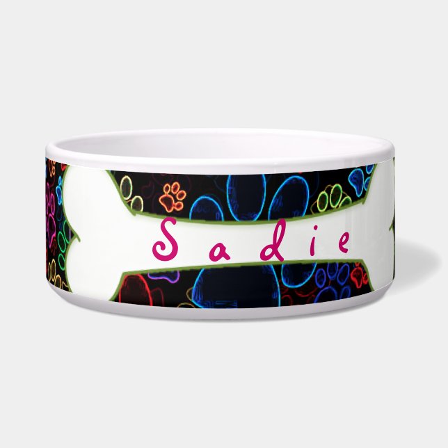 Cuenco adaptable del perro de la impresión de la (Frente)