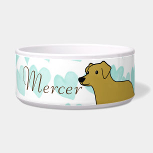 Cuenco amarillo del mascota del golden retriever