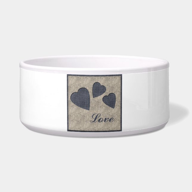 Cuenco azul del amor de los corazones (Frente)