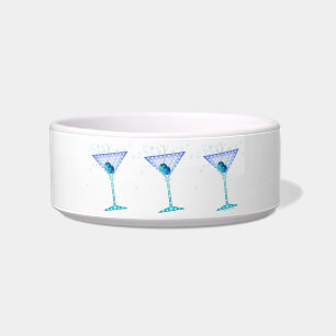 CUENCO AZUL DEL BOCADO DEL CÓCTEL DE LOS MARTINIS