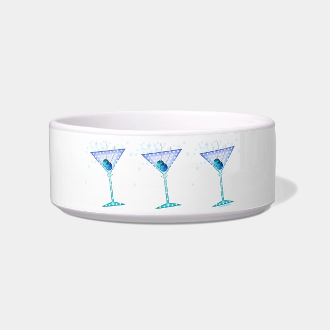 CUENCO AZUL DEL BOCADO DEL CÓCTEL DE LOS MARTINIS (Frente)