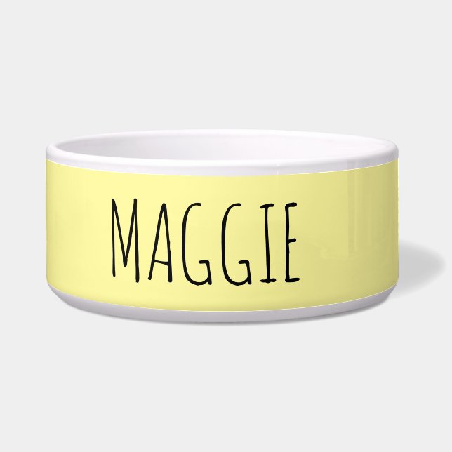 Cuenco cerámico amarillo claro personalizado (Frente)