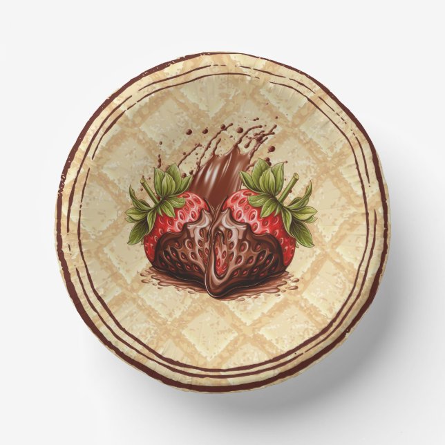 Cuenco de amante del chocolate, fresa de chocolate (Anverso)