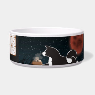Cuenco de cerámica grande del mascota de la luna