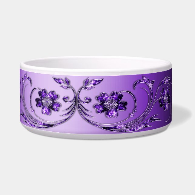 Cuenco de cerámica morado floral (Derecha)