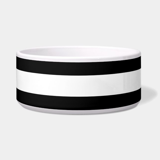 Cuenco de cerámica rayado negro y blanco del perro (Izquierda)