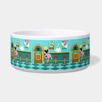 Cuenco de cerámica retro del perro de la fuente de