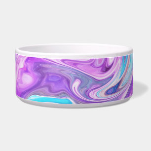 cuenco de comida para gatos azul rosa y morado