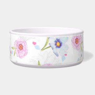 cuenco de comida para gatos de flores de primavera