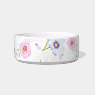 cuenco de comida para gatos de flores de primavera