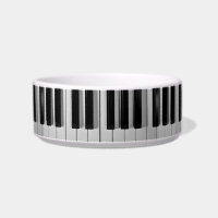 Cuenco de encargo del perro del teclado de piano