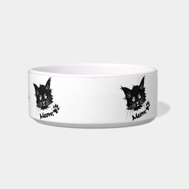 Cuenco de gato negro personalizado (Derecha)
