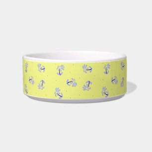 Cuenco de gatos de Periwinkle Floral
