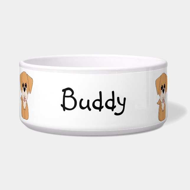 Cuenco de oro del perro de Retreiver (Frente)