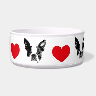 Cuenco de perro Boston Terrier con corazón