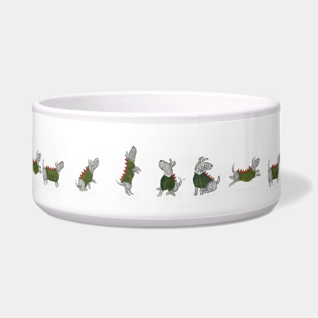 Cuenco de perro cerámico con Ty (Frente)