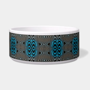 Cuenco de perro negro y azul - Diamantes negros -1