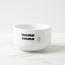 Dish de nombre floral mínimo personalizado para ma