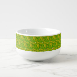 Cuenco De Sopa Elegante patrón floral verde chartreuse oscuro