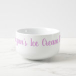 Cuenco De Sopa Ice Cream Bowl Funny Gag Novedad Regalo Nombre Ros<br><div class="desc">Para la persona a la que le gusta su helado (u otro regalo),  un gran tazón personalizado con un divertido tipo cursivo de rosa.</div>