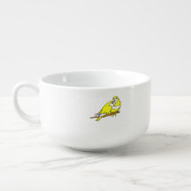 Par de Amor Amarillo Aves Soup Bowl