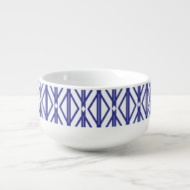 Cuenco De Sopa Patrón geométrico azul