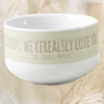 Cuenco De Sopa Te amo papá Personalizado Padres Día del Cereal Bo<br><div class="desc">¡Perfecto para el desayuno o para el padre amante del brunch! Este adorable bol de cereal hace un gran regalo de cumpleaños para el Día del Padre. Agregue los nombres de los hijos utilizando la característica de personalización.</div>