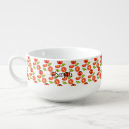 Cuenco De Sopa Tomates Y Leafas De Oregano