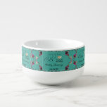 Cuenco De Sopa Velas y flores de estatice en el 16° aniversario d<br><div class="desc">Así que, estás buscando un cuenco para sopa magnífico para que ELLA honre su 16º aniversario boda, ¿qué tan especial es eso?!Gradiente verde y azul para las gemas peripunto y por supuesto, velas y gráficos de flores estatices para honrar los regalos tradicionales, todos decorados con mi inspirado patrón de corazón...</div>