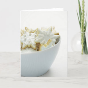 Cuenco de tarjetas y de pegatinas de las galletas