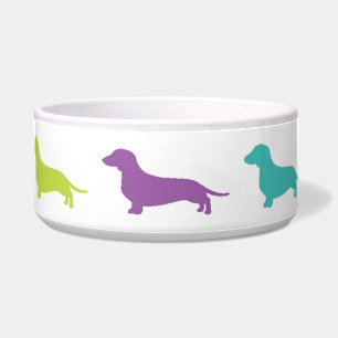 Cuenco del Dachshund del arco iris
