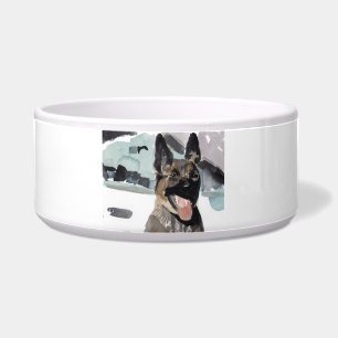 cuenco del mascota de la policía k-9