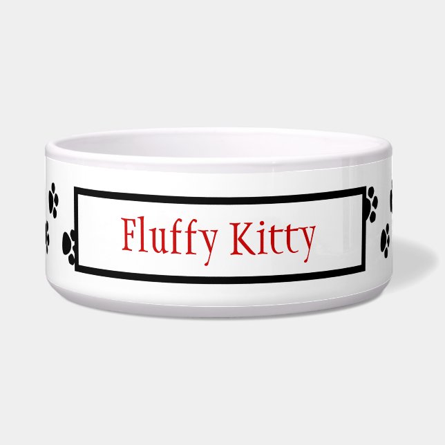 Cuenco del mascota de las impresiones de la pata (Frente)