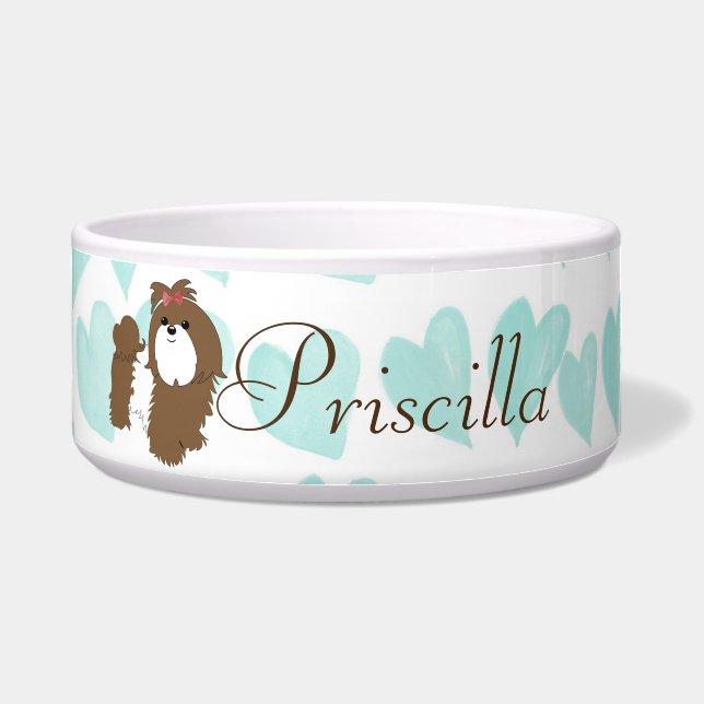 Cuenco del mascota de Shih Tzu (Frente)